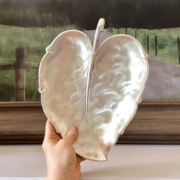 Caravelle by Hoka tarnish resistent silver plate Silver Leaf tray west Germany - Picture 5 of 11